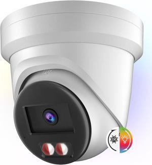 4MP Color View Turret PoE IP Camera Outdoor, 1/1.8" Sensor, F1.0 Aperture, 131ft Smart Color Night Vision, Smart VCA, Human/Vehicle Detection, Mic, 4MP-30fps, 130dB WDR, OEM DS-2CD2347G2H-LIU 2.8MM