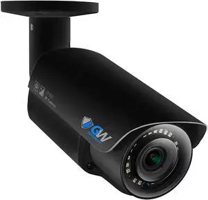 GW Security 8MP 4K H.265 UltraHD 3840 x 2160P PoE Outdoor Microphone Security IP Grey Bullet Camera with 2.8-12mm Motorized Zoom Lens (GW7051MMIC)