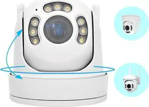 HD 5MP Wireless Security IP Camera WiFi PTZ Dome 2.7-13.5mm 5X Optical Zoom Autofocus Human/Motion Detection Auto Tracking 2-Way Audio IR&Color Night Version Waterproof SD TF Card Slot