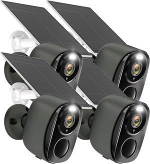 Security Cameras Wireless Outdoor - 2K Solar Security Camera with AI Motion Detection, Color Night Vision,2-Way Audio, Compatible with Alexa Spotlight & Siren, No Monthly Fees