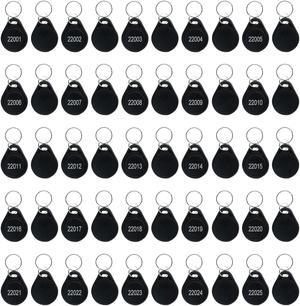 RFID Key Fobs Writable, HID 125KHZ 26 Bit Keyfobs Proximity Fob RFID Key Fob Id Card Token Tags Prox Key ISO-Prox 1346 1386 1326 H10301 Access Control Systems KeyTags (Black,100)