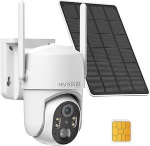 4G LTE Cellular Security Camera Outdoor, Off Grid Security Camera No WiFi, Solar Powered Wireless Security Camera Outdoor, 360° Live View, 2K Color Night Vision, Smart Motion Sensor, (US Version)
