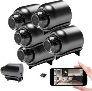 Mini Wireless WiFi Camera 1080p Hd,Mini Camera,Hidden Camera for Home,Mini Camera with Audio and Video Recording for Home Office Store Warehouse (5pcs)