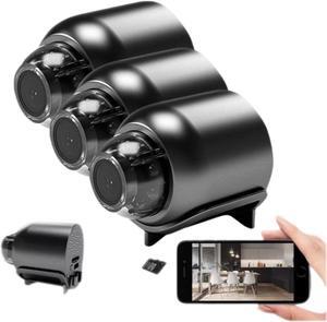Mini Wireless WiFi Camera 1080p Hd,Mini Camera,Hidden Camera for Home,Mini Camera with Audio and Video Recording for Home Office Store Warehouse (3pcs)