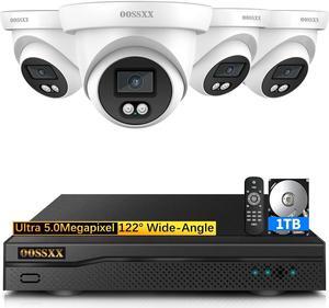 OOSSXX (5MP Definition Full HD Wired Security Camera System Outdoor Dome Home Video Surveillance Cameras CCTV Camera Security System Outside/Indoor Surveillance Video Equipment