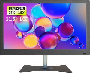 11.6 Inches Security Monitors & Displays, 1366x768 Resolution, HDVGAPC Audio Interface, Built-in Speaker LCD Display Suitable for PC, Microcomputer, Camera, Microphone
