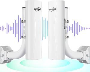 Wireless Bridge with 2 Bracket Mounts, 900Mbps 5KM 5.8G, 100/1000Mbps LAN Port CPE820 Point to Point Wireless Bridge Outdoor, WiFi Bridge for PTP/PTMP, 14dBi, 24V PoE, 2 Pack