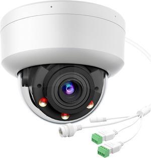 4MP Outdoor IP PoE Dome Camera with 4X Optical Zoom, 2.8-12mm Motorized Lens, Human/Vehicle Detection, 164ft Smart Color Night Vision, MIC, 120dB WDR, 3D DNR, H.265+, IP67, IK08 Vandalproof, Non-PTZ