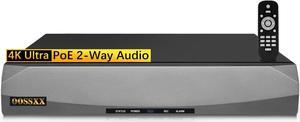 (POE NVR Network Video Recorder 16-Channel 4K) Supports up to 16 x 8MP/4K IP Cameras, Max 8 TB Hard Drive (HDD Not Included) 8.0 Megapixel