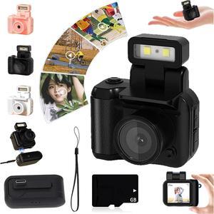 Retroscope Mini Camera, Retro Mini Camera, Retro Snap Camera, Tiny Camera Keychain, Mini Camera Keychain, 1080P Vintage Small Digital Camera Video Recorder with LED Flash Light (Black, 16GB)