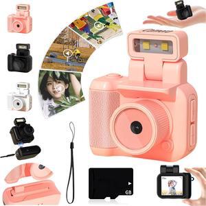 Retroscope Mini Camera, Retro Mini Camera, Retro Snap Camera, Tiny Camera Keychain, Mini Camera Keychain, 1080P Vintage Small Digital Camera Video Recorder with LED Flash Light (Pink, 32GB)