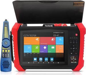 Rsrteng CCTV Tester 8K 32MP 12MP IP Camera Tester POE++ Max 90W POE Camera Tester 8MP TVI/CVI/AHD/SDI/CVBS DMM TDR WiFi Network Tools Cable Tester 2CH SFP Port HDMI VGA