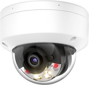 4K 8MP Color VU Dome PoE IP Camera Outdoor with Smart Hybrid Light, AI VCA, Human/Vehicle Detection, Mic, 4K-25fps, 1/1.8" Sensor, F1.0 Aperture, 130dB WDR, IP67 IK10, 2.8MM Lens,Hik-Connect/iVMS-4200