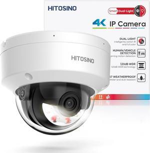 8MP Outdoor Dome PoE Camera - 4K IP Camera with Mic/Audio, Human/Vehicle Detection, Smart Hybrid Color Night, 2.8mm 114°FoV, IP67, IK08 vandalproof, H.265+, 3-Axis, 120db WDR, SD Card Slot