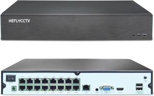 16CH 4K NVR 16 Port POE Network Video Recorder,Support 8MP/5MP/3MP/2MP/1080P IP PoE Camera,Remote Access,Smart Human/Vehicle Detection,24/7 Recording,Smart Playback,No Hard Disk Drive