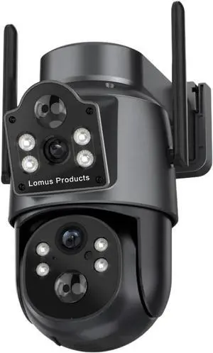 8MP WiFi Camera 2 Lens Dual Screen IP Security Protection Products Battery Surveillance Solar Security Cameras