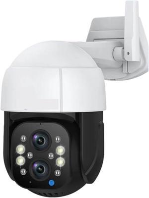 Tuya Smart Life 4K 8MP Dual Lens PTZ WIIF Camera 5X Zoom Auto Tracking Outdoor Street 4MP Security Video Surveillance IP Cameras(A/U,8MP NO SD Card)