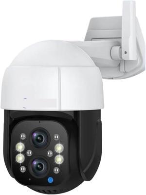 Tuya Smart Life 4K 8MP Dual Lens PTZ WIIF Camera 5X Zoom Auto Tracking Outdoor Street 4MP Security Video Surveillance IP Cameras(E/U,8MP Add 64G Card)