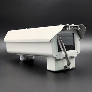 12 Inches Outdoor Aluminum Alloy CCTV Security Camera Protector Housing, Surveillance Camera Box Rainproof Protective Enclosure (12''Box+Fan+Heater+Sunshade+24V AC Wiper)