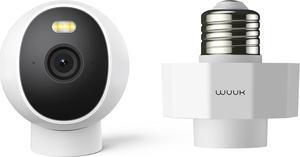WUUK Indoor Outdoor Security Camera and Lamp Socket Bundle