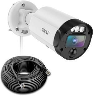 Gadpiparty WEILAILIFE 2-Way Audio & 130° Ultra Wide-Angle 4K 8MP Outdoor Home POE Extended Security Camera,Bullet PoE IP Cameras with 18.3M LAN Cable for Outdoor Security Camera System