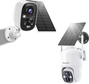 Solar Security Camera Wireless Outdoor, Cameras for Home Security Outside with AI Motion Detection, Color Night Vision, Two-Way Talk, IP66 Weatherproof, 2.4GHz Wi-Fi, Cloud/SD Storage