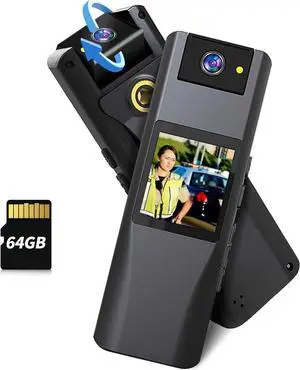 Mini Body Camera 1080P HD Bodycam With Night Vision 64GB Card 1000 MAh 6HR Battery Life Wearable Camcorder For Daily Records, Cycling, Delivery/Serving Jobs - Tamaño 64G | Guatemala