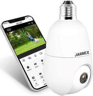 4MP Bulb Home Security Camera - 5G & 2.4GHz WiFi, 360° Wireless Outdoor/Indoor, Color Night Vision, 2-Way Audio, Siren Alarm, Compatible with Google and Alexa