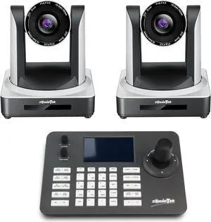 PTZ Camera PoE 20X with HDMI and SDI Outputs for Church...+ PTZ Camera Controller 4D Joystick Controller with 5 inch LCD Screen Decoding H.264 and H.265