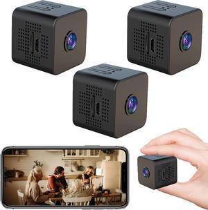 Spy Camera WiFi Hidden Camera,Small Nanny Cam with Motion Detection Spy Camera HD and Hidden Camera Mini Night Vision Portable Security Camera for Home Security Indoor 3 Pack