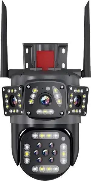 Davitech Camara De Seguridad, Outdoor Waterproof Wireless WiFi Hd Security Camera, 3/4 Lens Security Camera, Mini Hd WiFi Security Camera, Color Night Vision