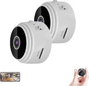 Hidden Camera,Mini Magnetic Security Camera,Mini Camera Hidden Camera 1080p HD,Mini Camera Wireless,Mini Security Camera for Indoor Outdoor (White,2pcs)