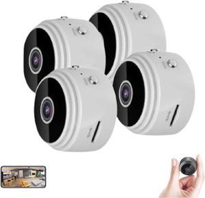 Hidden Camera,Mini Magnetic Security Camera,Mini Camera Hidden Camera 1080p HD,Mini Camera Wireless,Mini Security Camera for Indoor Outdoor (White,4pcs)