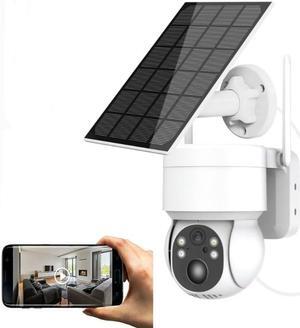 4MP Security Cameras Wireless Outdoor,360° PTZ Battery Powered Surveillance Camera for Home Security Outside,2.4Ghz WiFi Cameras, Cam with Night Vision, Motion Sensor