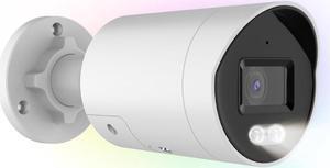 4MP Mini Bullet PoE IP Camera Outdoor, Strobe Light & Audible Warning, 131ft Full Color Night Vision, VCA, Human/Vehicle Detection, F1.0 Aperture, 2-Way Audio, 130dB WDR, 2.8mm Lens, Hik-Connect APP