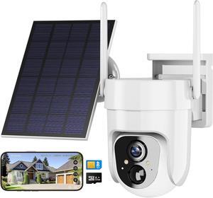Camii 4G LTE Cellular Security Smart Camera No WiFi 360°View 2K HD Cameras Outdoor Solar Battery Powered 2K Cam for Home Security Color Night Vision Motion Detection SIM Card/SD Card Storage