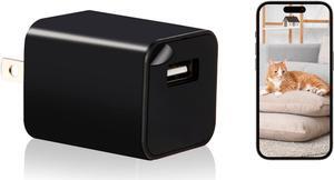Small Charger Camera - Wireless WiFi Camera - Motion Detection - Mobile app Control - Babysitter Mini Camera - Indoor Home Security - Video only 4K Surveillance Camera