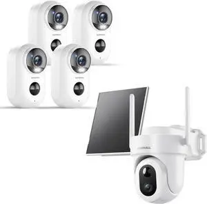 ZUMIMALL 2K Security Cameras Wireless Outdoor 4 Packs with 5MP Cameras for Home Security
