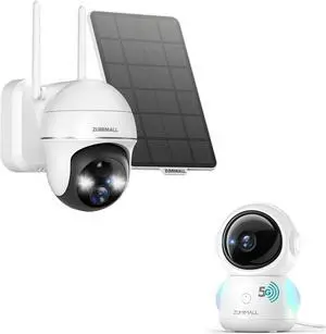 ZUMIMALL 360° Indoor Security Camera, 3MP Baby Monitor Camera, 24/7 Recording Wired Security Camera,360° PTZ Security Cameras Wireless Outdoor