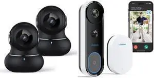 litokam 2K Indoor Camera, 360 Pan/Tilt Home Security Camera with Motion Detection, 2K Battery Powered Video Doorbell Camera