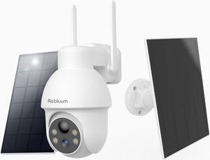 Security Camera Wireless Outdoor, 2K Solar Security Camera,Battery Powered 360°PTZ Security Camera and Additional Solar Panels