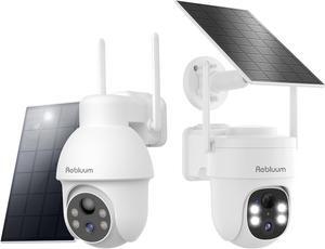 Security Camera Wireless Outdoor, 2K Solar Security Camera and 5MP Solar Camera Outdoor Wireless, Battery Powered 360°PTZ Camera
