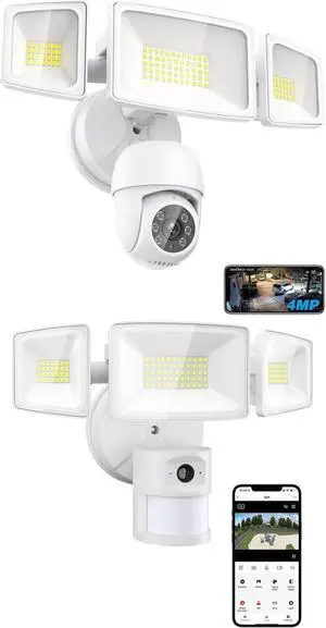 Onforu 2K Floodlight Camera Outdoor & Smart Security Wired Cam 55W 5500LM LEDs