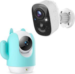 Battery Outdoor Security Camera & 2K PTZ Pet Camera