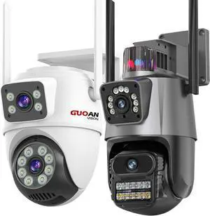 4K Security Camera Outdoor, Dual Lens PTZ Wireless Outside Cameras for Home Security