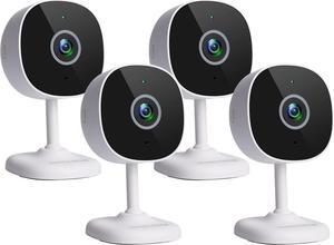 1080P Indoor Security Camera, Indoor IP Security Surveillance Camera with Night Vision, Motion Detection, 2-Way Audio, Cloud Service (Pack of 4)