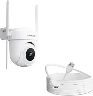 ZUMIMALL 5G Security Cameras Outdoor with 10FT USB Extension Cable, 24/7 Wired Cameras for Home Security, 5MP WiFi Outdoor Security Camera with 360°PTZ, Auto Tracking, Motion&Noise Alert, Works with A