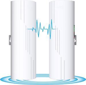 Gigabit Wireless Bridge,5.8GHz WiFi Bridge Point to Point Outdoor CPE, 3KM Long Range Ethernet Bridge with 100Mbps/1000Mbps LAN Ports,24V PoE Adapter, 16dBi High-Gain Antenna