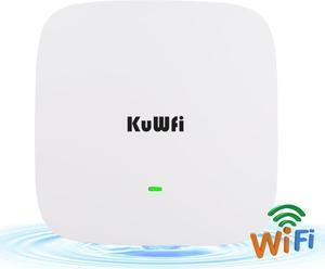 KuWFi Access Point WiFi 6 2.4G&5.8G Long-Range Access Point AX1800 WiFi 6 Indoor Ceiling-Mounted AP Router Access Point 48V PoE Powered 1800Mbps High Speed for House, Office, Apartment
