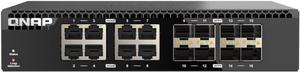 QNAP QSW-3216R-8S8T-US 16-Port Half-Width Rackmount 10GbE Unmanaged Switch for SMB/SOHO high-Speed Networking environmen